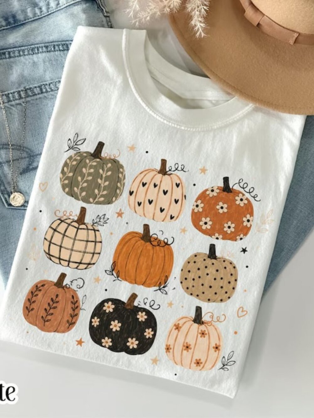 Floral Pumpkin Shirt, Cute Fall Pumpkin Tee, Autumn Lover Gift